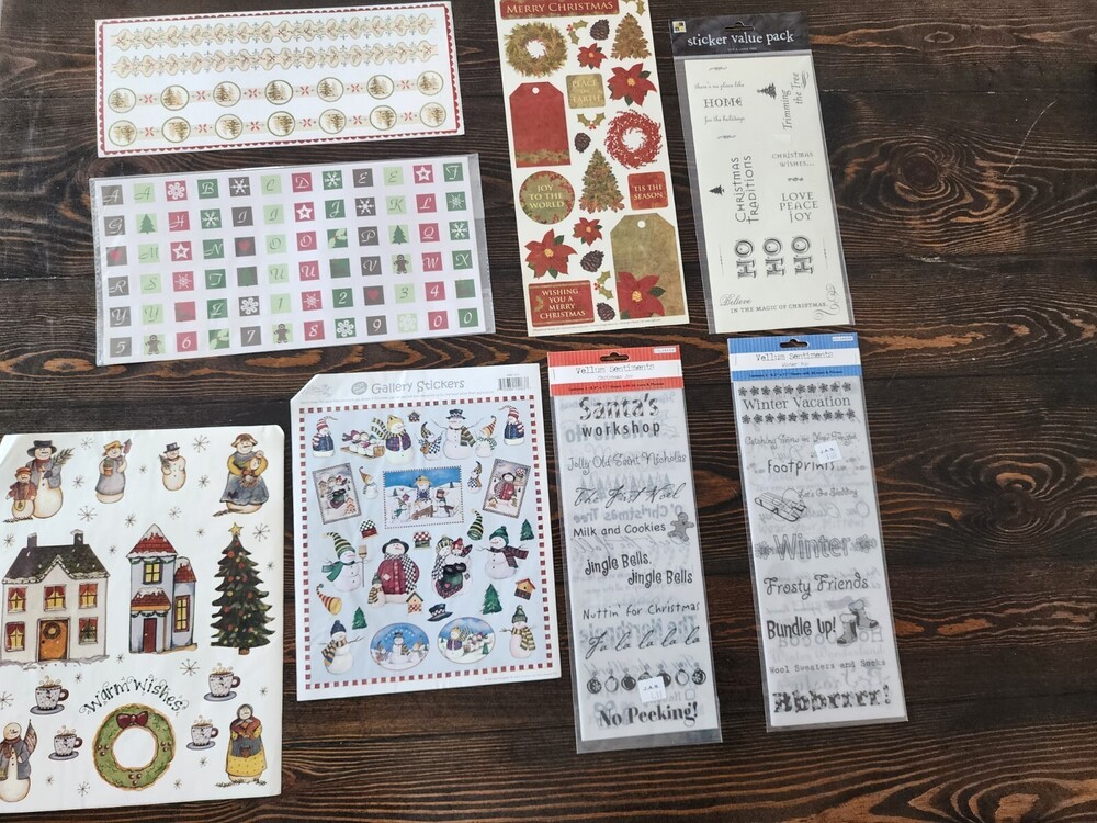 Scrapbooking Stickers Lot Christmas Jumbo Sheets Colorbok + New Retired #22